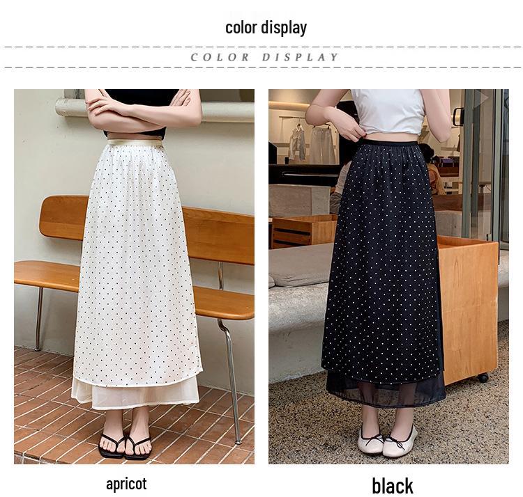 Polka Dot Satin A-line Midi Skirt - Spring/Summer 2026 Arrival