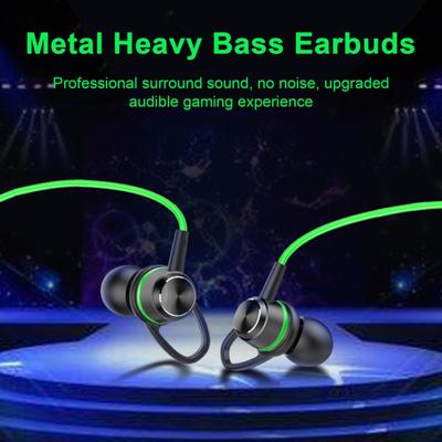 3.5MM Wired Earphones In-ear Stereo Earbuds with Mic Pure Bass Noise Reduction Metal Heavy Bass Handsfree Sports Headset for Gaming Music Fitness