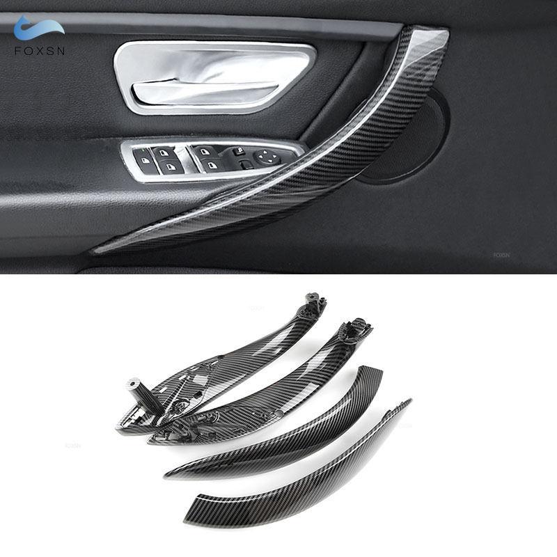 For BMW 3 4 Series F30 F34 F32 F36 F80 F82 Carbon Fiber Texture Inner Front Left Right Door Handle Cover Door Pull Replacement