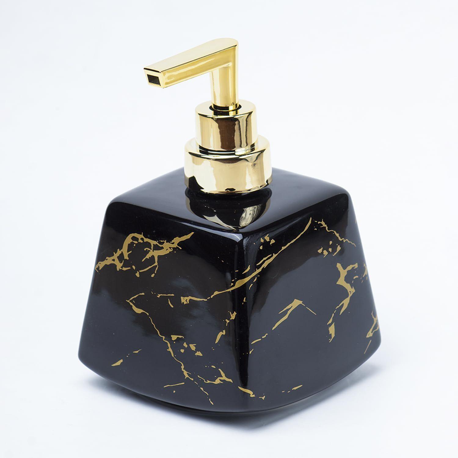 

Черный многоразовый керамический диспенсер для жидкости с отделкой под камень для кухни (350мл) | Бутылка для мытья рук для раковины | Диспенсер для шампуня для ванной комнаты