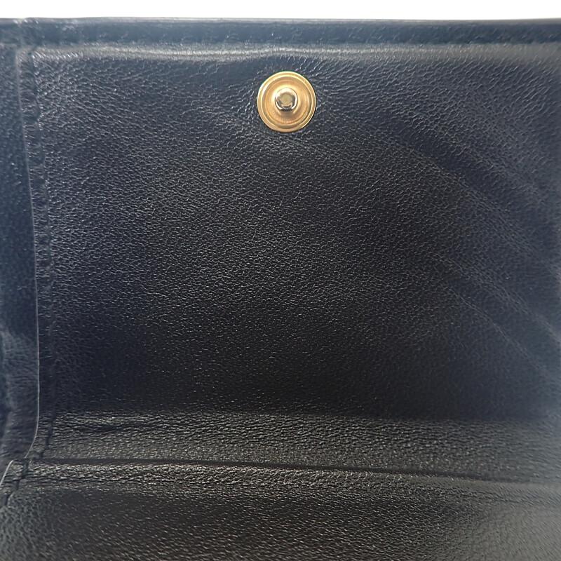 Saint Laurent 668274BOWA11000 Trefoldig lommebok svart Kalveskinn Dame
