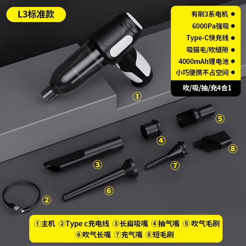 

Wireless Handheld Car Vacuum Cleaner, Portable Vacuum Cleaner With Integrated Suction And Blowing Function One Size чёрный