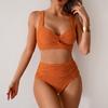 2025 European & American High-Waisted Women's Bikini - Sexy, Split Design Swimwear