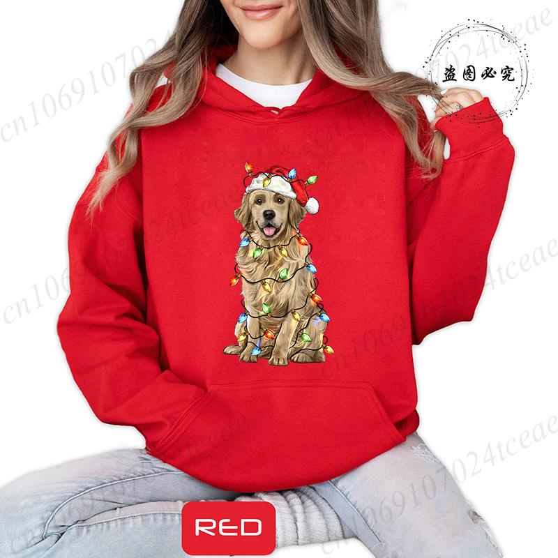 Christmas Dachshund Printed Hooded Sweatshirt Merry Christmas Women's Loose Hoodies Xmas Dog Cartoon Anime Hoody Clothing