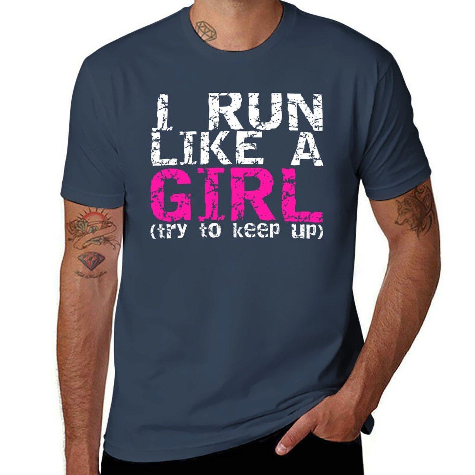 Run Like A Girl Tshirt Large Size Breathable Tee S