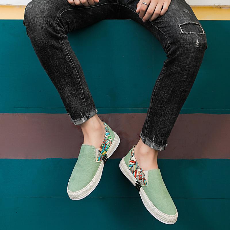 Pánské plátěné ležérní nazouvací boty Pánské vulkanizované boty Protiskluzové Módní rybářské boty Pohodlné Zapatos Para Hombres