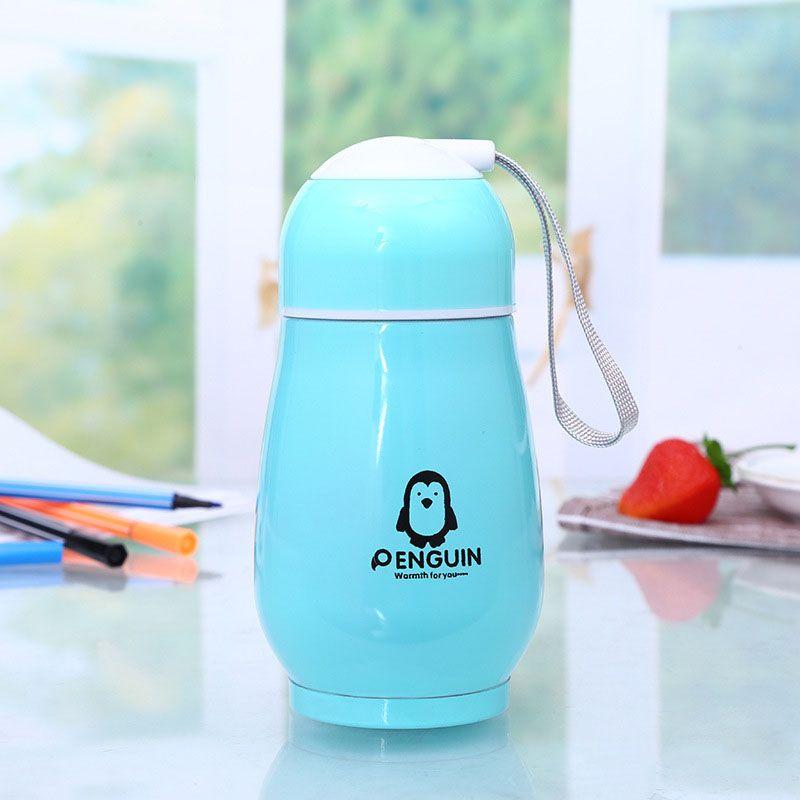 Stainless Steel Lovely Penguin Vacuum Cup Thermos Bottle Flask Cup Kids Mug