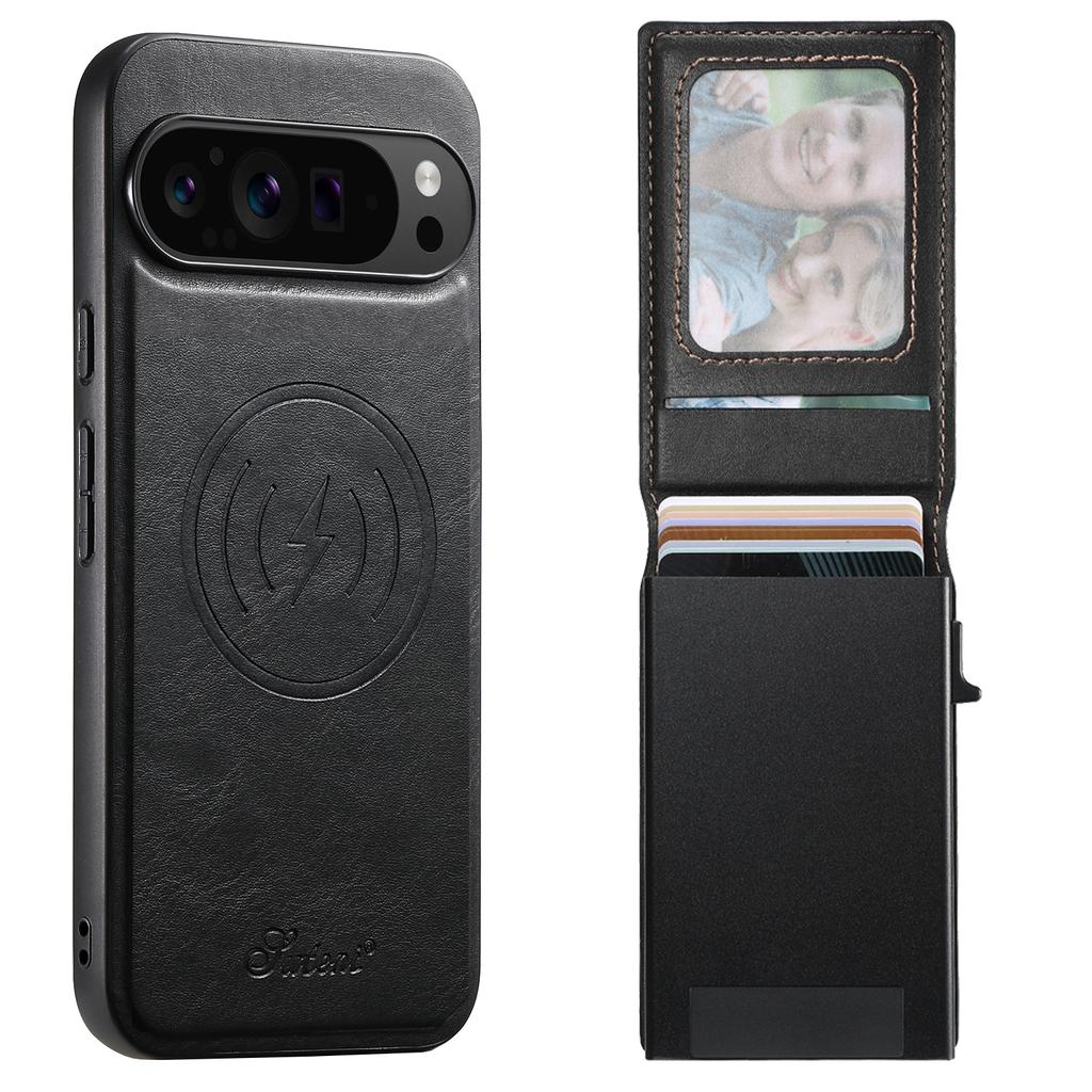 Kabelloses Lade-Lederetui für Google Pixel 11 Pro XL Pixel10 9 8 7 6 8A 7A 6A Abnehmbares Portemonnaie Kartenhalter Magnetische Abdeckung