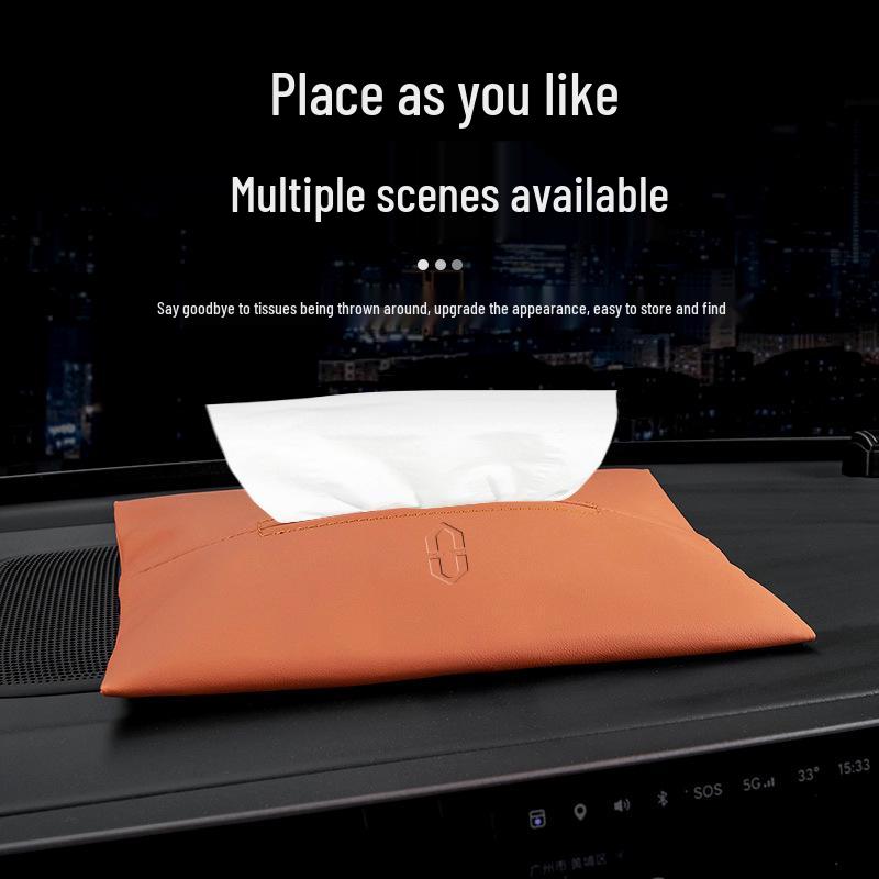 Kompatibilní držák na kapesníky pro zadní sedadla AITO M9/M5/M7 - Přenosná závěsná taška na kapesníky se stahovací šňůrkou