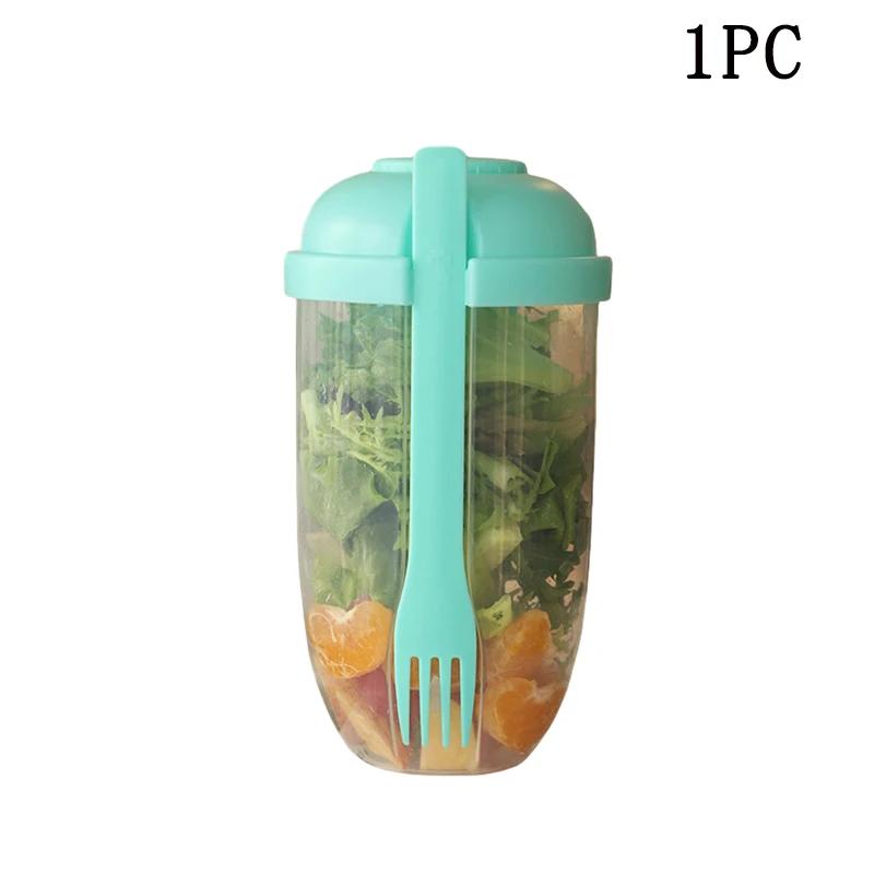 8Pcs Fresh Salad Cup Fruit Vegetable Salad Cup Salad Meal Shaker Cup Container Fork Salad Holder Large Capacity Food Box
