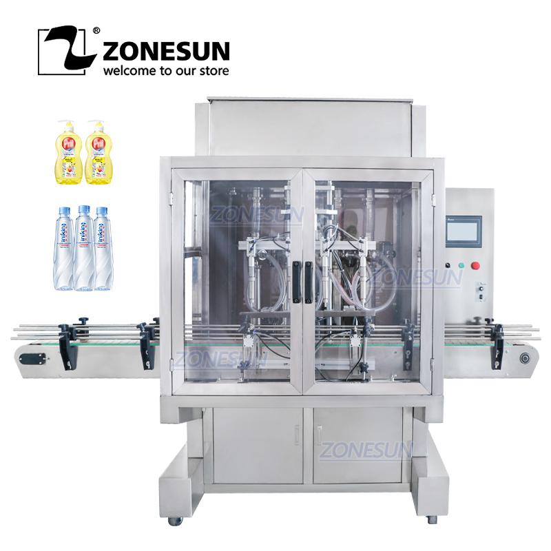 ZONESUN ZS-SV4G  Automatic Paste Honey Cream Quantitative filler Machine Servo Motor Liquid Water Bottle Filler Four Nozzles