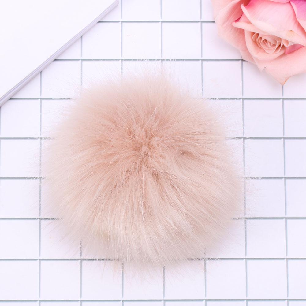 15cm New Pom Women Fur Pompom Imitation Knitted Hat Skullie