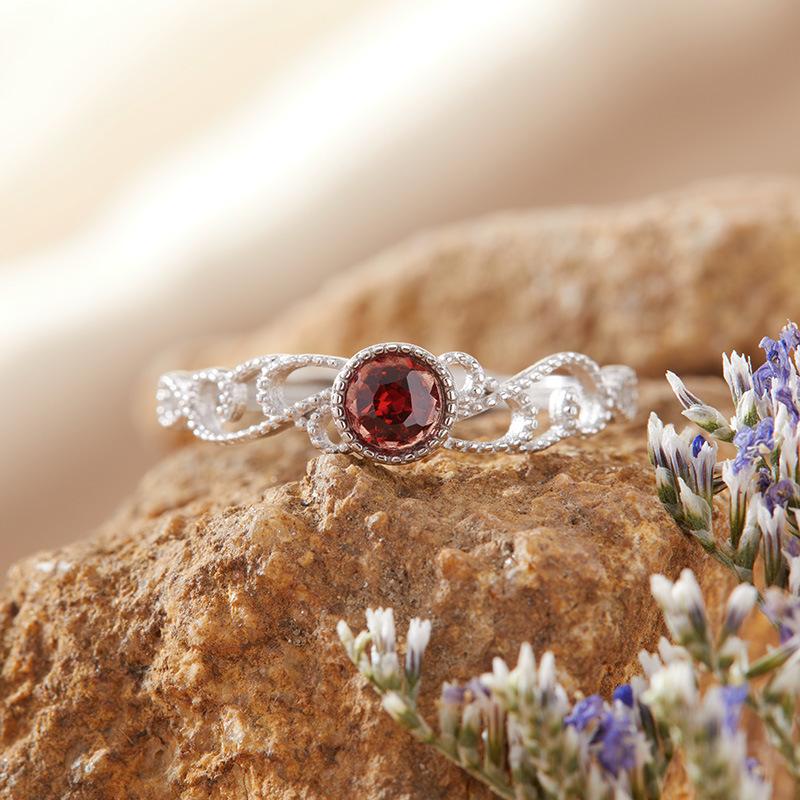 Natural Sapphire Ruby Topa Garnet Peridot Colored Treasure Ring Women'S S925 Sterling Silver Index Finger Ring