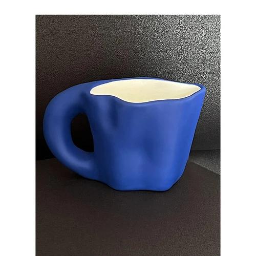 Modrý keramický hrnek Kancelářský šálek na vodu Odpolední čaj Kávový šálek Sada podšálek Snídaně šálek na mléko Evropská domácí kreativní sada na pití