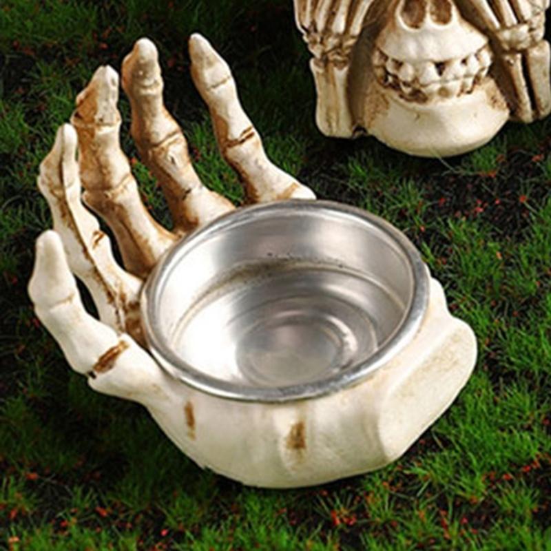 Decorative Hand Tea Light Stand for Indoor Room Styling, Seasonal Shelf Display, Entry Table Use, Candle Not Included