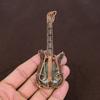 Moss Prehnite Handmade Copper Wire Wrap Guitar Pendant 4.53" L4Q94