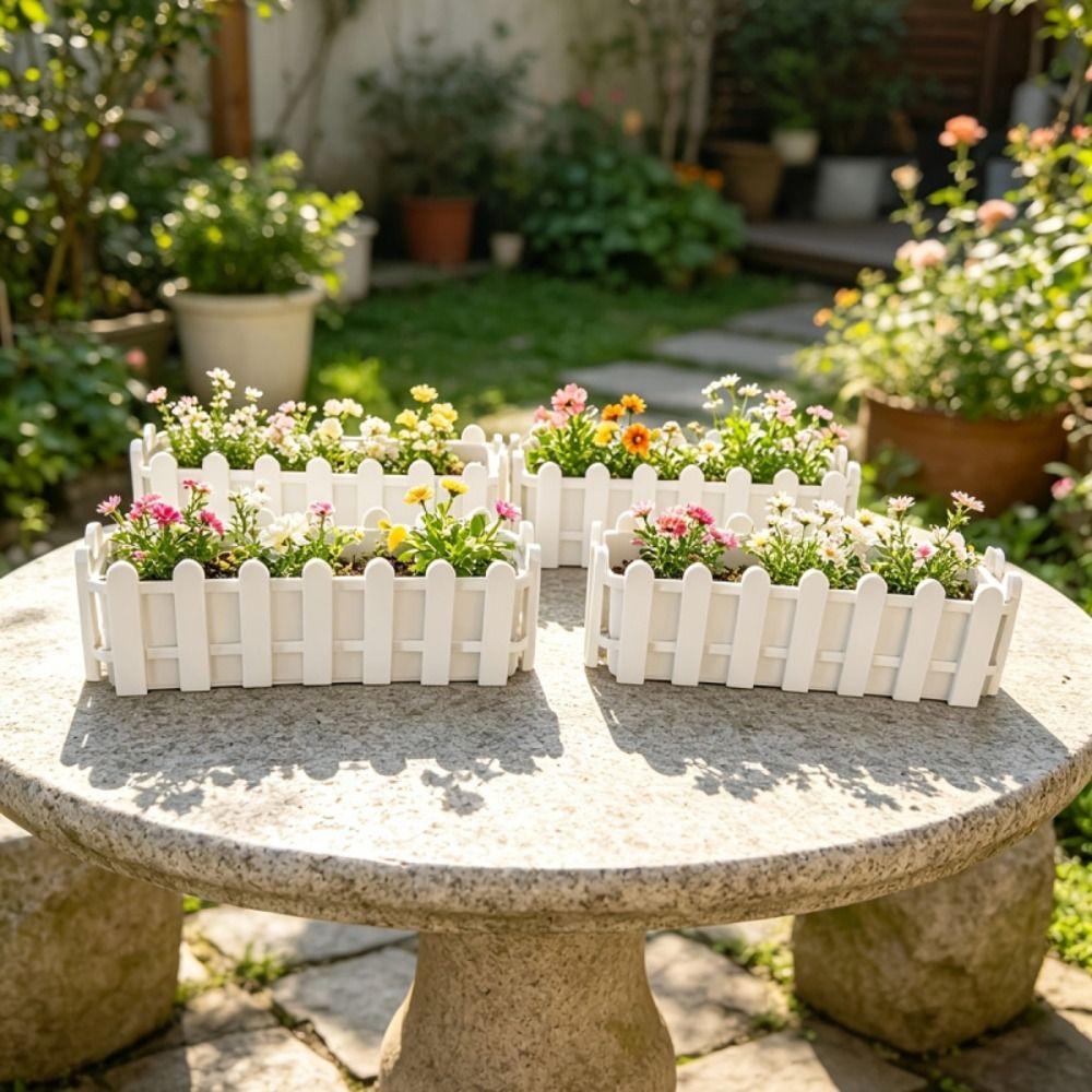 Rustic Style Fence Flowerpot Greenery Container Flower Arrangement Flower Pot Basket  Home