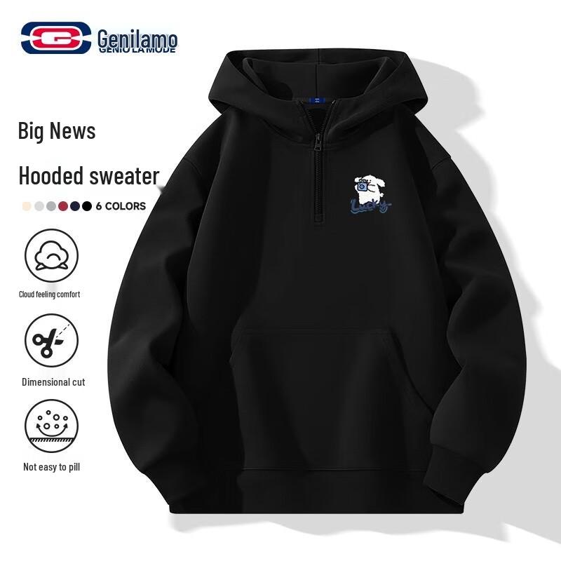 

GENIOLAMODE Men s Heavyweight Hooded Pullover Sweatshirt L