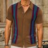 Europe and The United States Men's Summer New Cardigan Knit Stitching Color Contrast Top Business Leisure POLO Shirt Men M-3XL