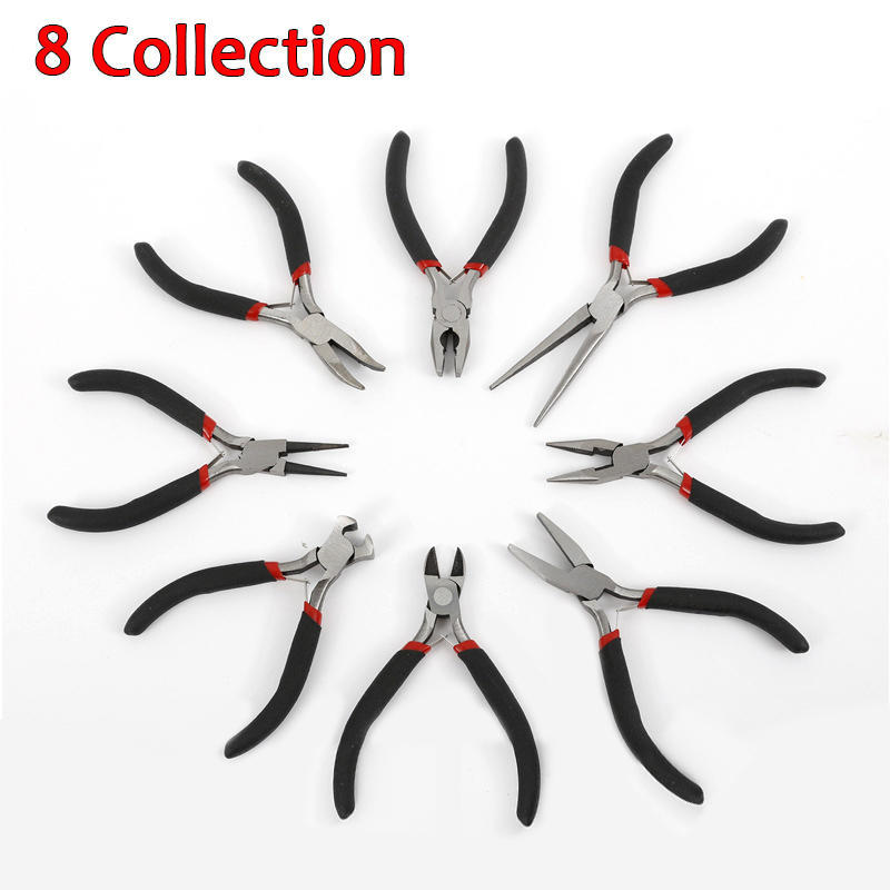 1/8pcs Jewellery DIY Making Beading Mini Pliers Tools Kit Set Round Flat Long Nose