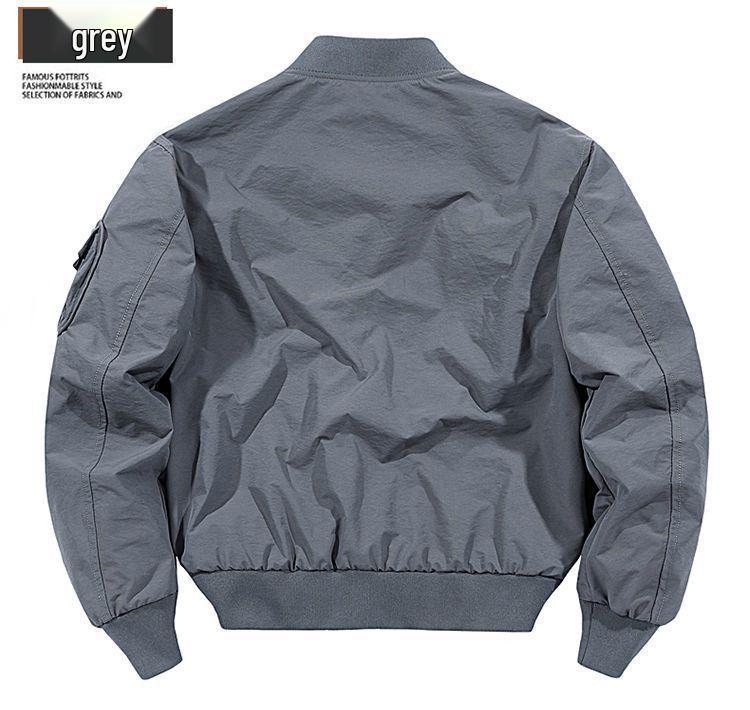Pánská ležérní volná bavlněná bomber bunda s baseballovým límcem - Podzim/Zima 2025