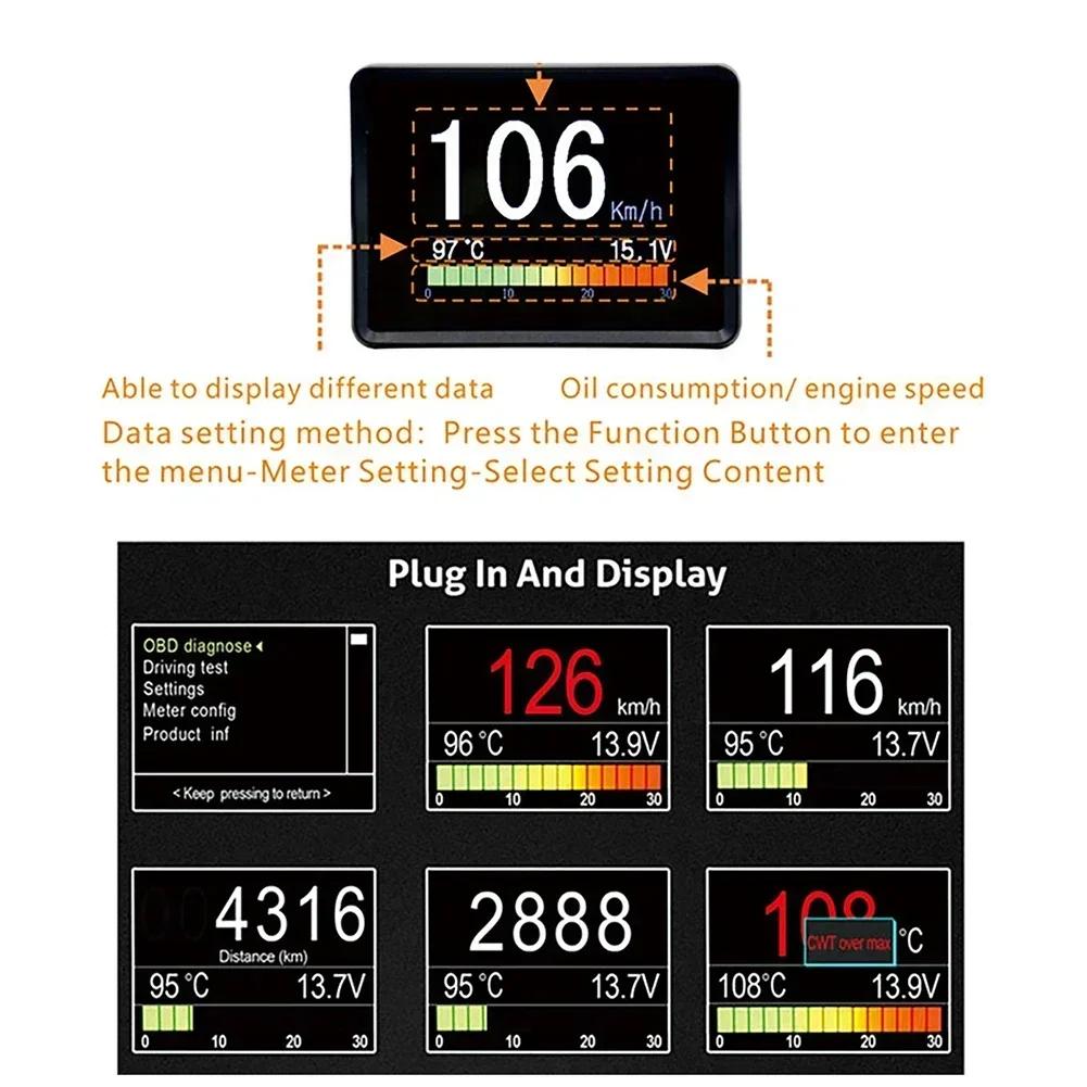 Rainy Conditions Car Digital Display Plug And Play Voltage Monitor Wear-resistant For Most Cars Driving Safety