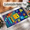 Personalized Crystal Velvet Carpet Custom Name Text,Geometry Dash Anti Slip Area Rug For Home Decoration