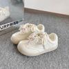 Cute Bear Board Shoes Women's New Autumn Versatile Puffs Casual Little White Shoes Retro Thick Sole