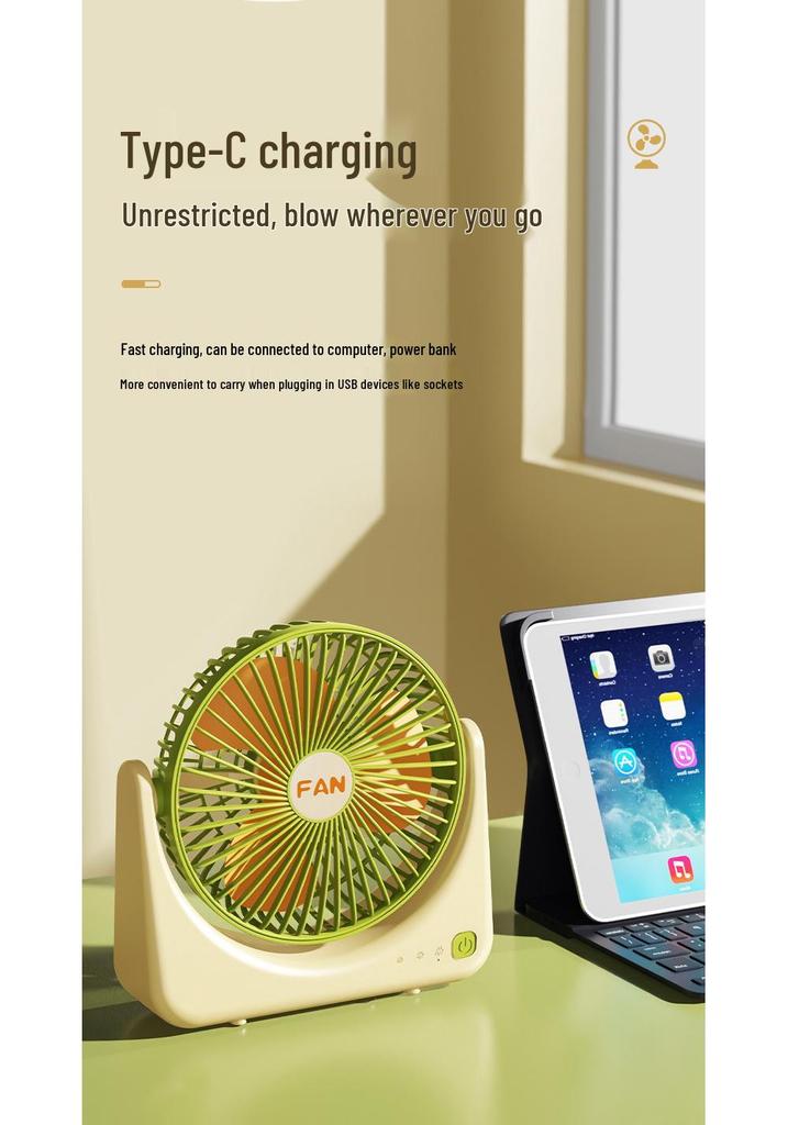 Compact Portable Desktop Fan for Home, Office, and Dorm Use