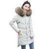  Women Outerwear  Hooded Coat Long Cotton-padded Zipper Jackets Pocket Coats