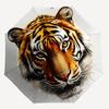 1PC tiger face Automatic Open/Close Umbrella with Windproof, 8-Rib Sturdy Canopy, Durable Ribs, Fashionable Design,1280A