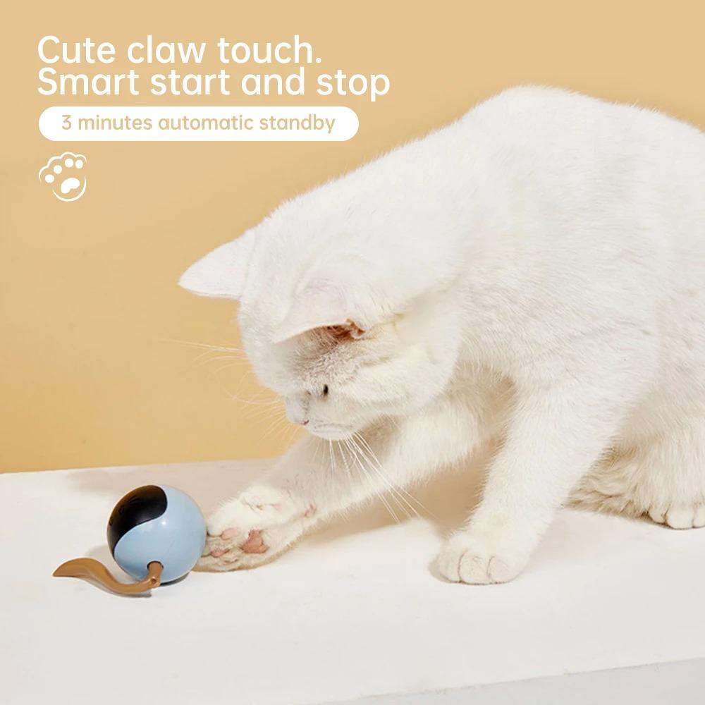 Automatic Interactive Cat Ball Toy-usb Rechargeable Self-rotating Exercise Toy With Smart Modes For Indoor Cats Dogs
