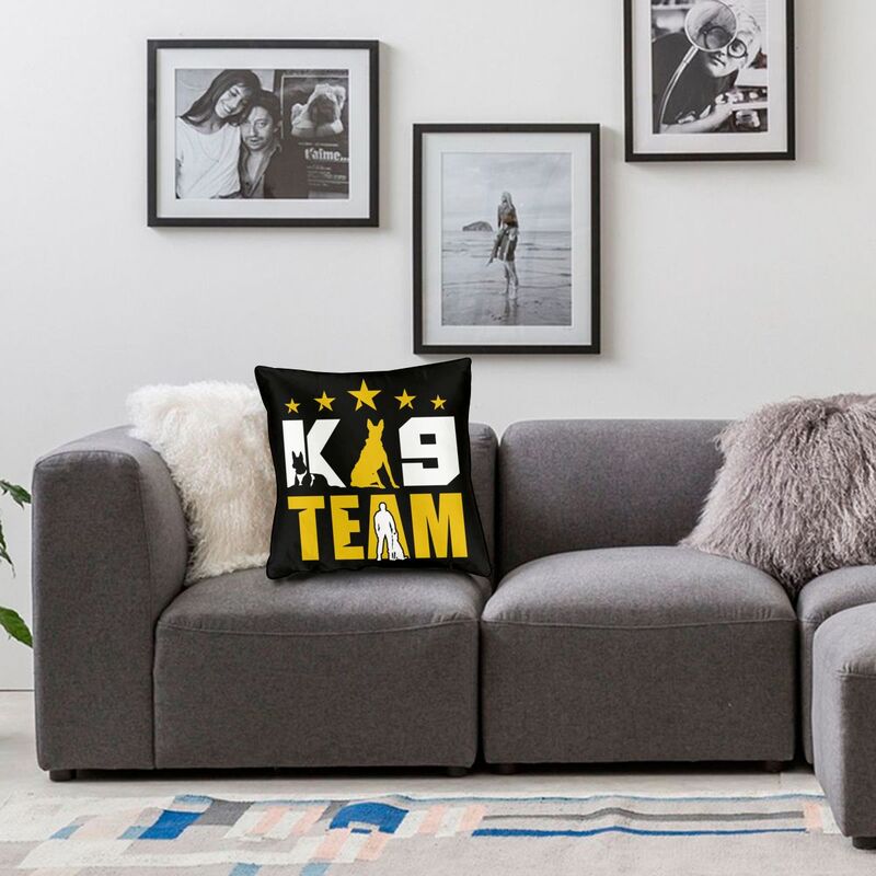 Luxury K9 Team Malinois Cushion Cover Polyester Belgian Shepherd Dog Throw Pillow Cases Living Room Home Decoration Pillowslip