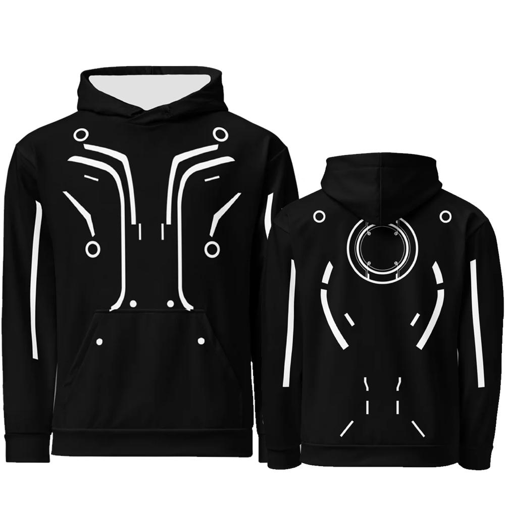 TRON Ares Cosplay Halloween Hoodies Long Sleeve Fashion Fleece Sweatshirts NIN Nine Inch Nails Band Print Pullovers Unisex