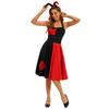 New Halloween paly black and red clown contrasting color print suspender dress stage performance suit