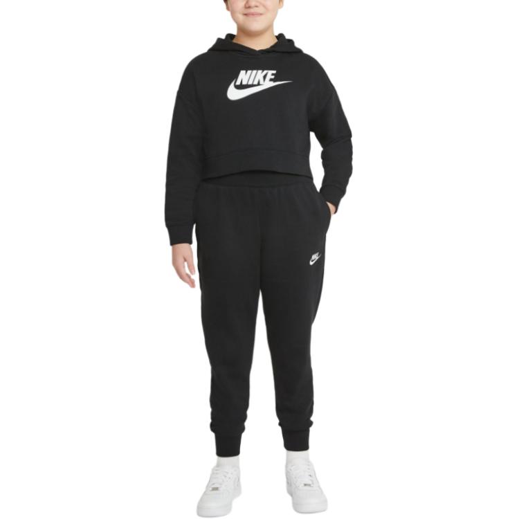 Nike Logo Print Hooded Long Sleeve Sweatshirt Kids sweatshirt Black DC7210-010