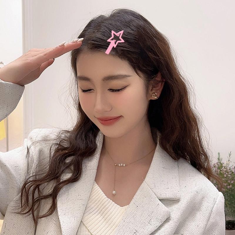 Cute Star Barrettes Clip Hairpin Y2K Girls Ornaments Headdress Hair Accessories Harajuku Barrettes Clip Bangs Hairpin