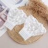 Lace Mesh Floral Shirt Detachable Cuffs for Womens Fake Flared Sleeves Pleated False Cuffs Sweater Wrist Warmers Sleeve