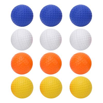 12 Pcs PU Children Kids Golf Balls Colorful Elastic Golfballs Set Training Practice Accessories