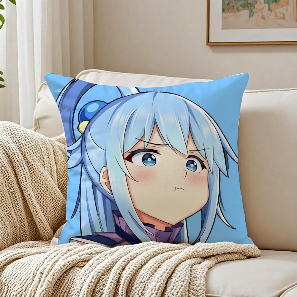 Anime ComedyFantasy KKonosuba Cushion Cover Pillowcase Antidustmite living Room Sofa Decor Cushion Room