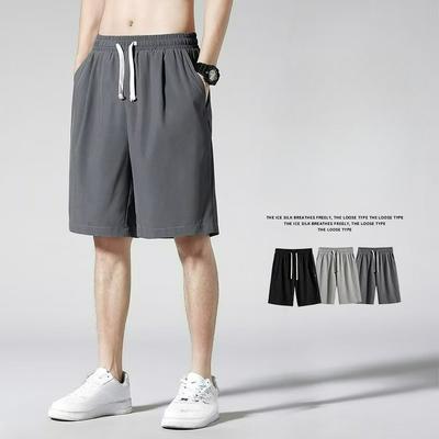 Shorts Men's Summer Outer Wear Thin Trendy Brand Sports Five-point Pants Men's Quick-drying Ice Silk Pants Loose Casual Big Pants
