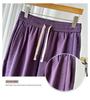 Autumn Plus Size Women's Elastic Waist Drawstring Loose High Stretch Cuffed Straight Leg Casual Pants