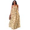 European and American Summer New African Casual Women's Clothing Neck Backless Loose Printing Dress