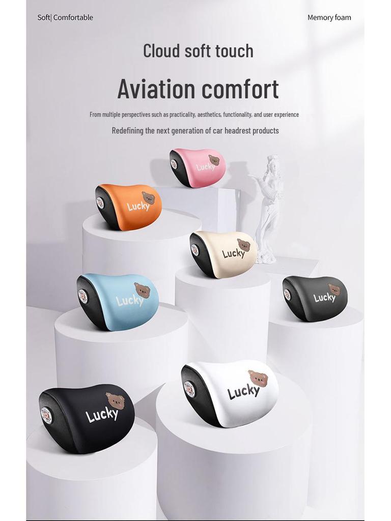 Kreslený medvěd paměťová pěna bederní polštář do auta - Celosezónní pohodlný polštář