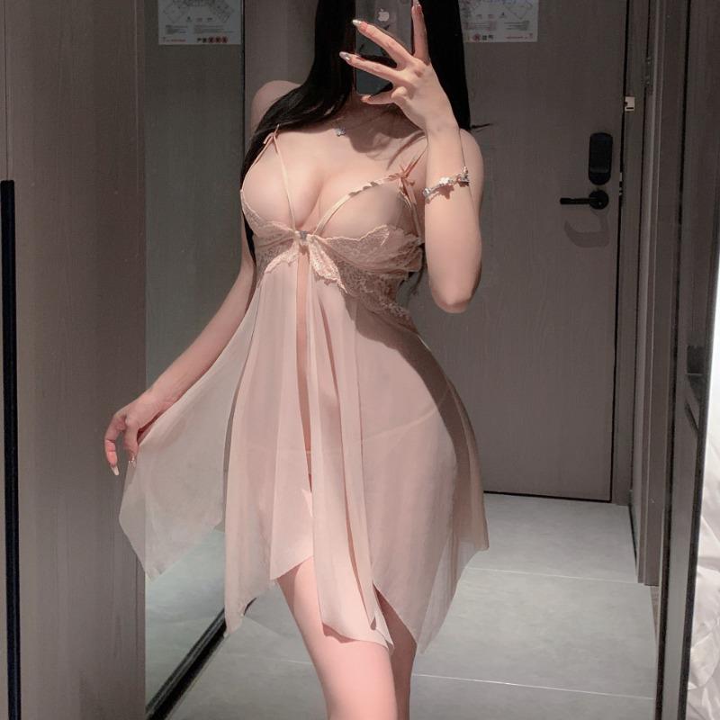 Sex underwear pajamas dress mesh nightdress pure desire hot hollow lace nightdress hot passion tease woman