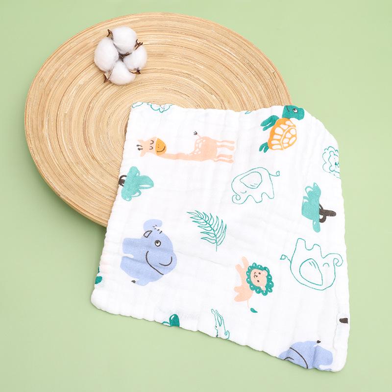Six-Layer Baby Cotton Gauze Towel - Soft, Cute Print, Multipurpose for Face and Saliva