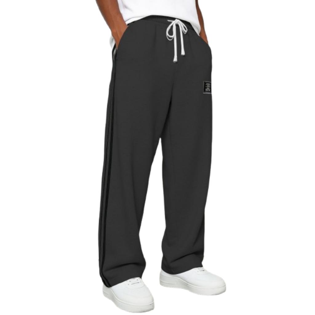 Men's Loose Drape Straight Sweatpants Wide,leg Athleisure Trousers
