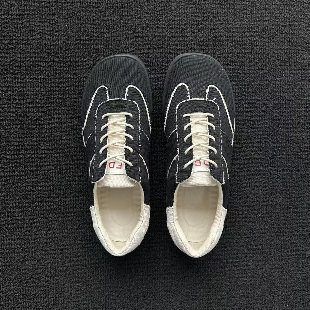 Men'S And Women'S Canvas Shoes Round Head Commuting Flat Baseplate Shoes Lace-Up Comfortable Casual Men'S Shoes Retro Shoes Versatile