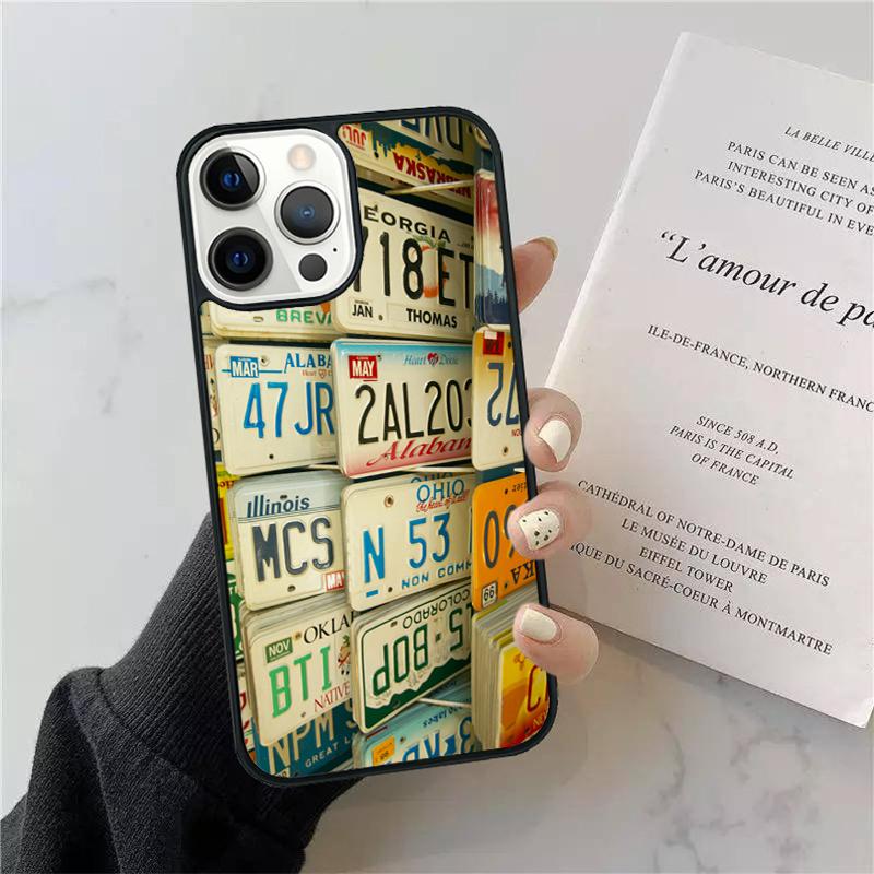 LICENSE NUMBER PLATES Phone Case Cover For iPhone 17 Air 13 15 Pro Max 16 14 Plus 12 11 Apple Max Coque