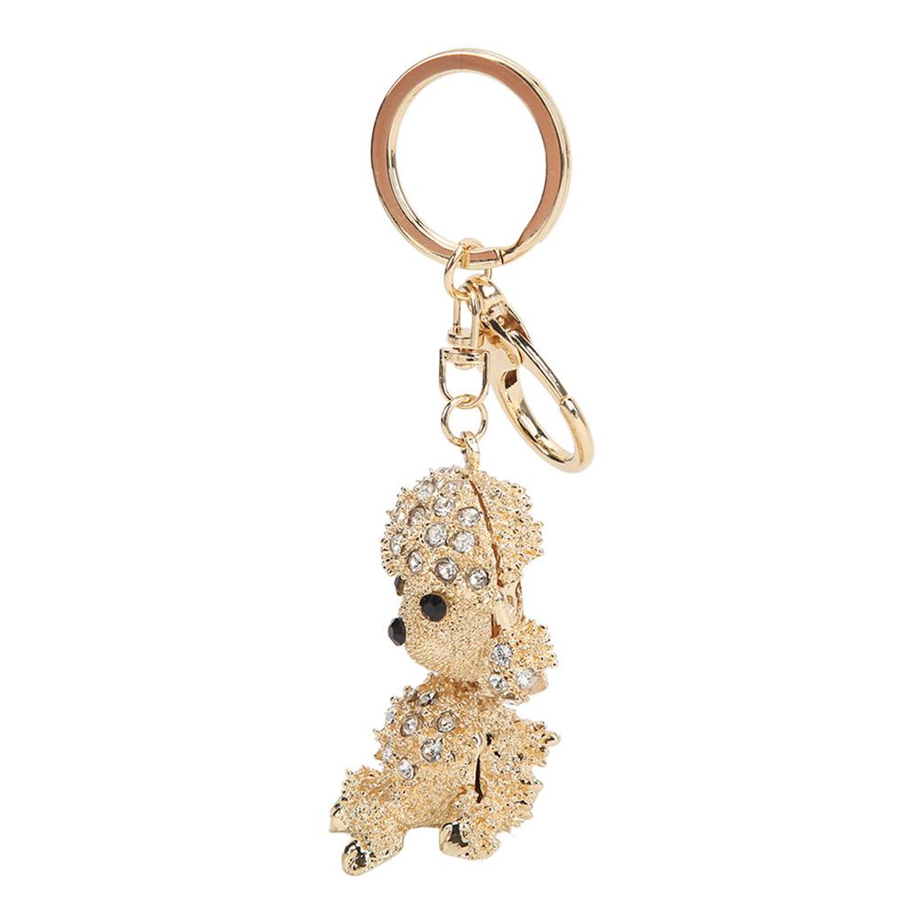 Rhinestone Keychain Unique Puppy Shape Design Rhinestone Keychain Ornament for Bag Car Pendant